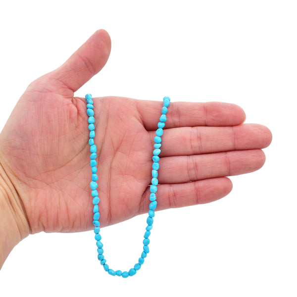 Bluejoy 5mm Natural Sleeping Beauty Turquoise Nugget Bead 18-Inch Strand