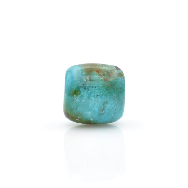 American-Mined Natural Turquoise Loose Bead 12.5mmx12.5mm Drum Shape