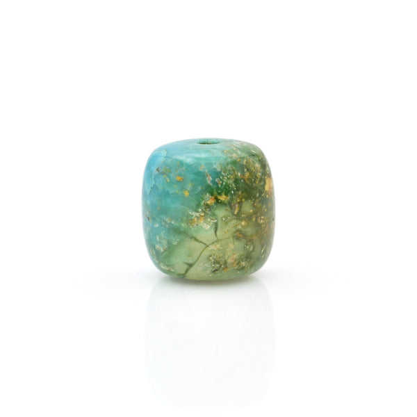 American-Mined Natural Turquoise Loose Bead 13mmx13mm Drum Shape