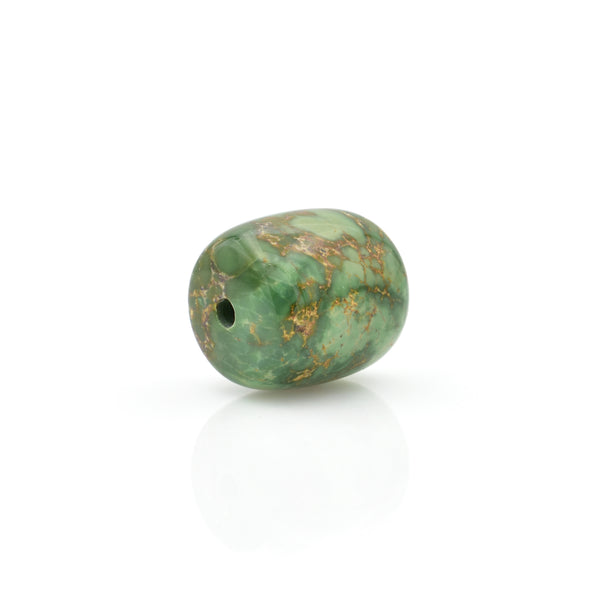 American-Mined Natural Turquoise Loose Bead 13mmx14.5mm Drum Shape