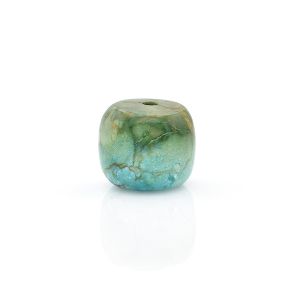 American-Mined Natural Turquoise Loose Bead 12mmx14mm Drum Shape