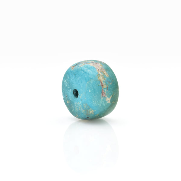 American-Mined Natural Turquoise Loose Bead 9mmx14mm Wheel Shape