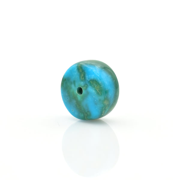 American-Mined Natural Turquoise Loose Bead 7.5mmx14mm Wheel Shape
