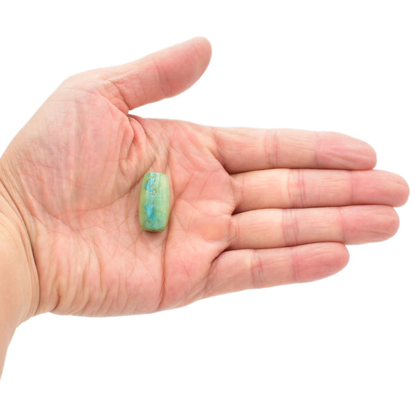 American-Mined Natural Turquoise Loose Bead 13mmx24.5mm Barrel Shape