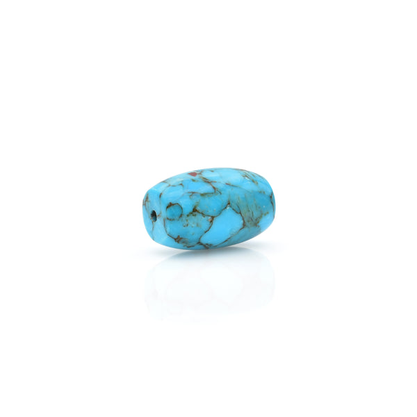 American-Mined Natural Turquoise Mosaic Loose Bead 11.5mmx18mm Barrel Shape
