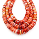 Bluejoy 4mm-10mm Genuine Native American Style Natural Spiny Oyster Shell Graduated Free-Form Disc Bead 16-inch Strand