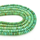 Genuine Natural American Turquoise Green Roundel Bead 16 inch Strand (7mm)