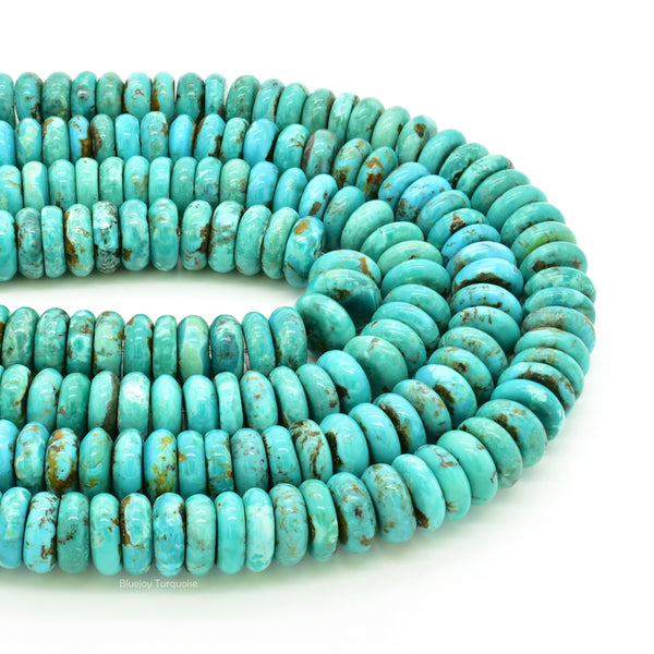 Genuine Natural American Turquoise Button Bead 16 inch Strand (11mm)