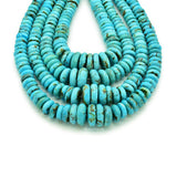 Genuine Natural American Turquoise Graduated Button Bead 16 inch Strand (5-13mm)