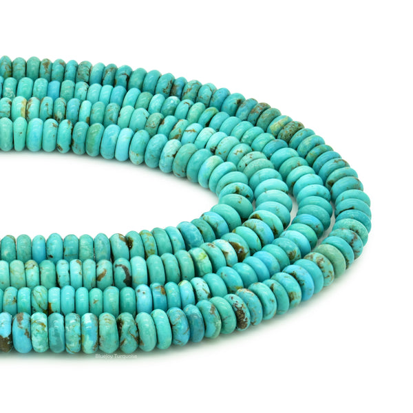 Genuine Natural American Turquoise Button Bead 16 inch Strand (8mm)
