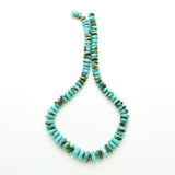 Genuine Natural American Turquoise Graduated Roundel Bead 16 inch Strand (8mm-12mm)