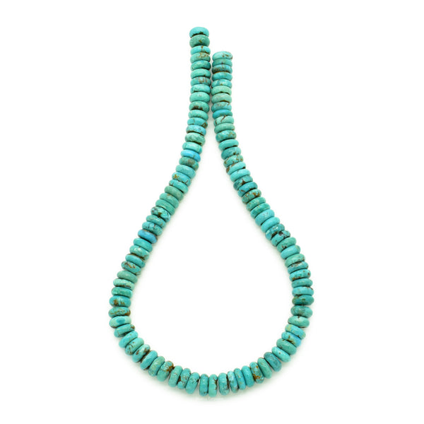 Genuine Natural American Turquoise Button Bead 16 inch Strand (10mm)