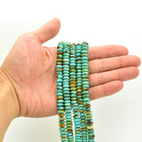 Genuine Natural American Turquoise Roundel Bead 16 inch Strand (8mm)