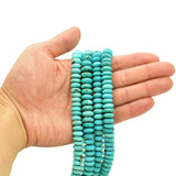 Genuine Natural American Turquoise Roundel Bead 16 inch Strand (11mm)