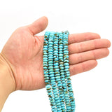 Genuine Natural American Turquoise Roundel Bead 16 inch Strand (8mm)