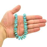 Genuine Natural American Turquoise Graduated Roundel Bead 16 inch Strand (6mm-15mm)