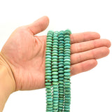 Genuine Natural American Turquoise Roundel Bead 16 inch Strand (10mm)
