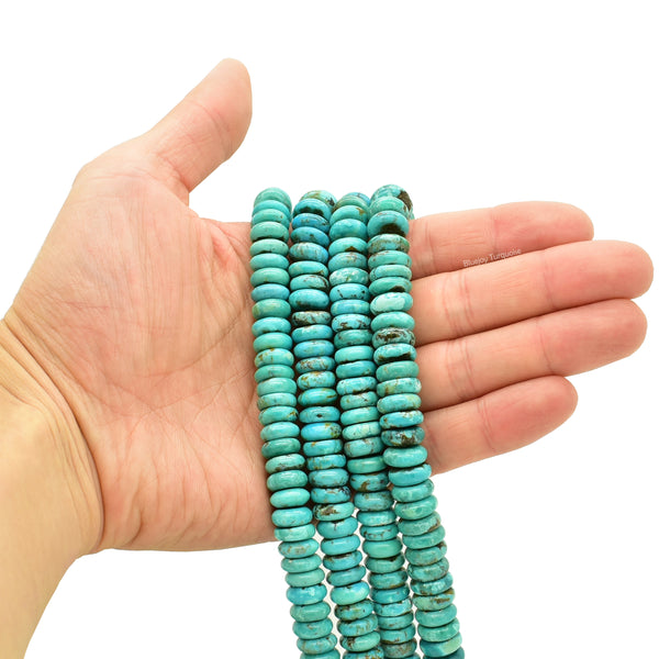 Genuine Natural American Turquoise Button Bead 16 inch Strand (11mm)