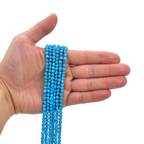 Bluejoy 5mm Natural Sleeping Beauty Turquoise Nugget Bead 18-inch Strand