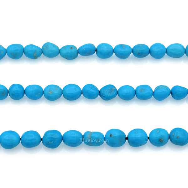 Bluejoy 5mm Natural Sleeping Beauty Turquoise Nugget Bead 18-inch Strand