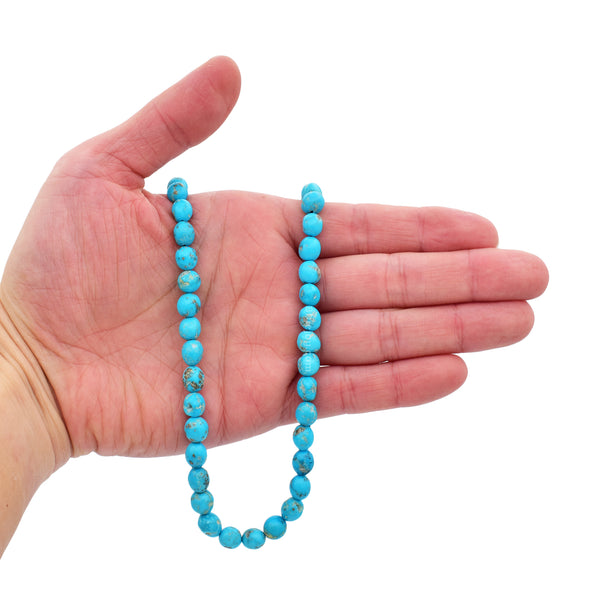 Bluejoy 8mm Natural Sleeping Beauty Turquoise Nugget Bead 18-Inch Strand