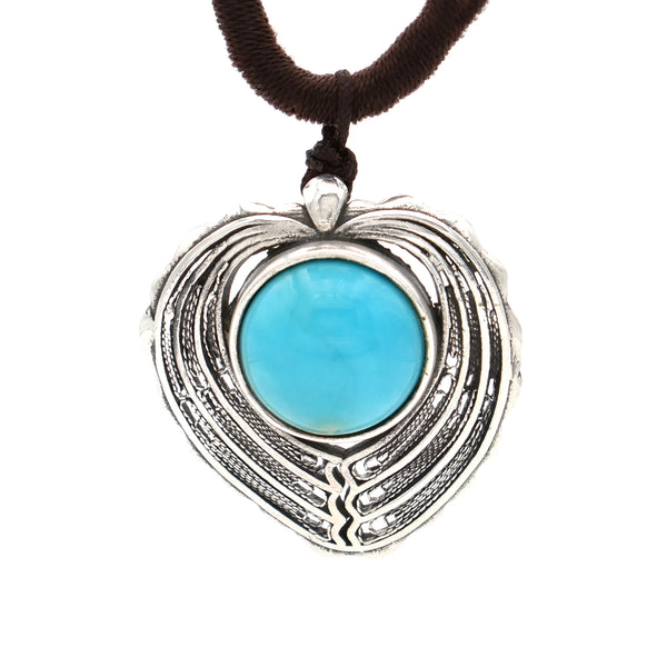 Turquoise Pendant Necklace 19 inch