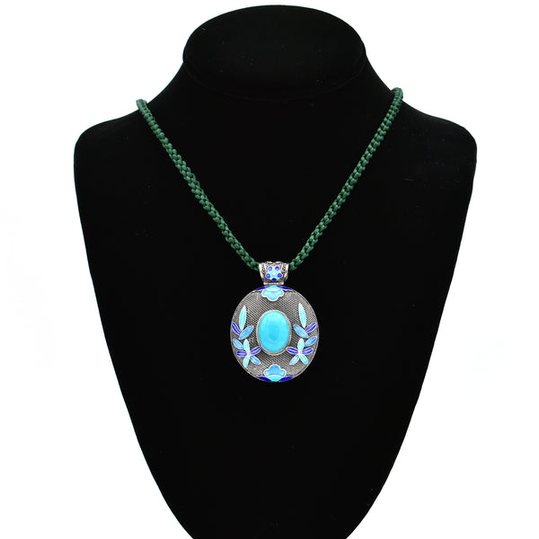 Turquoise Pendant Necklace 24inch
