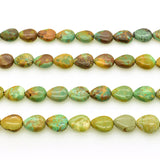 Genuine Natural American Turquoise Teardrop Bead 16 inch Strand (9x11mm Vintage Green)