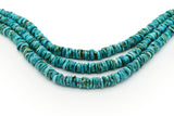 10mm Turquoise Round-Flat Bead, 16'' Strand, A201RB1002