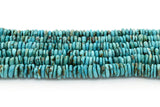 10mm Turquoise Round-Flat Bead, 16'' Strand, A201RB1006