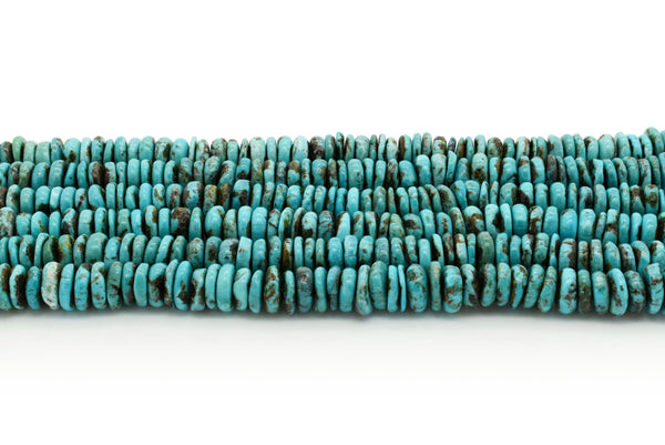 10mm Turquoise Round-Flat Bead, 16'' Strand, A201RB1007