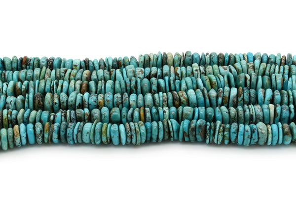 10mm Turquoise Round-Flat Bead, 16'' Strand, A201RB1008