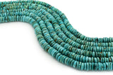 10mm Turquoise Round-Flat Bead, 16'' Strand, A201RB1010