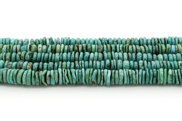10mm Turquoise Round-Flat Bead, 16'' Strand, A201RB1011