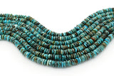 10mm Turquoise Round-Flat Bead, 16'' Strand, A201RB1013