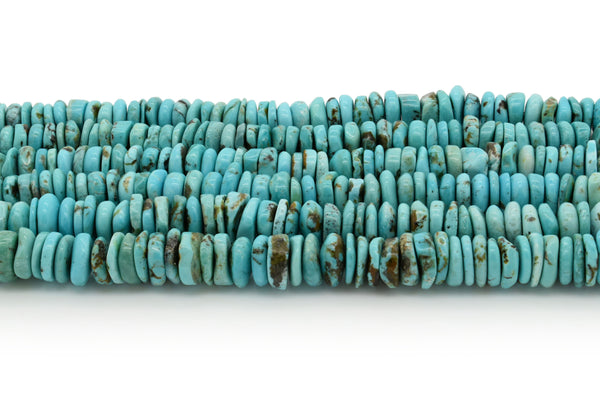 10mm Turquoise Round-Flat Bead, 16'' Strand, A201RB1014