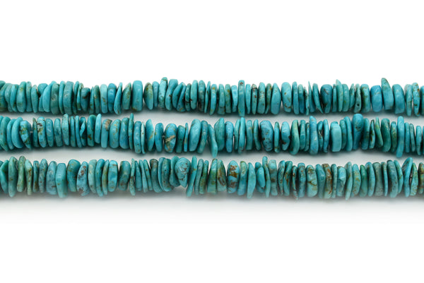 11mm Turquoise Round-Flat Bead, 16'' Strand, A201RB1018