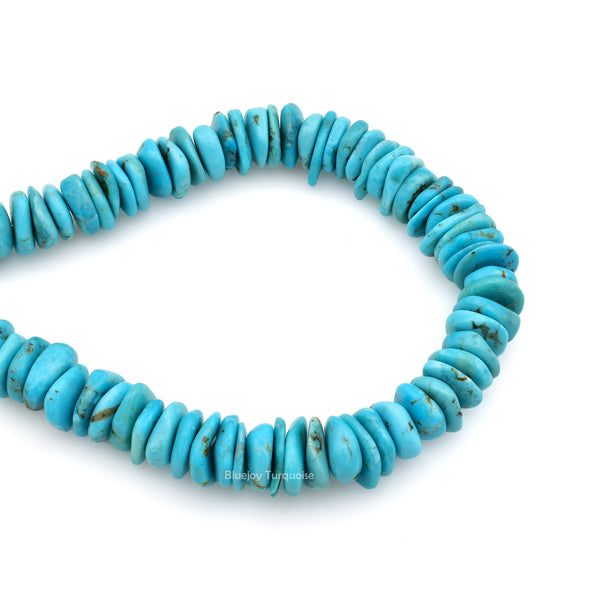 11mm Turquoise Round-Flat Bead, 16'' Strand, A201RB1019