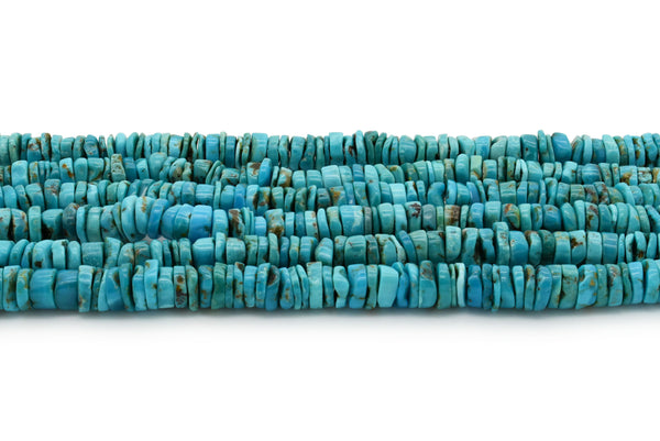 8mm Turquoise Round-Flat Bead, 16'' Strand, A201RB1023