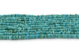 7mm Turquoise Round-Flat Bead, 16'' Strand, A201RB1031
