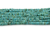 7mm Turquoise Round-Flat Bead, 16'' Strand, A201RB1032