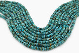 7mm Turquoise Round-Flat Bead, 16'' Strand, A201RB1034