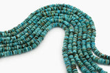 7mm Turquoise Round-Flat Bead, 16'' Strand, A201RB1037