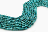 7mm Turquoise Round-Flat Bead, 16'' Strand, A201RB1039