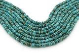 8mm Turquoise Round-Flat Bead, 16'' Strand, A201RB1048