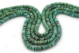 8mm Turquoise Round-Flat Bead, 16'' Strand, A201RB1050