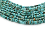 8mm Turquoise Round-Flat Bead, 16'' Strand, A201RB1053