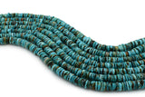 7mm Turquoise Round-Flat Bead, 16'' Strand, A201RB1054