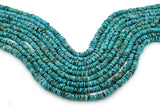 6mm Turquoise Round-Flat Bead, 16'' Strand, A201RB1063