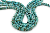 6mm Turquoise Round-Flat Bead, 16'' Strand, A201RB1066